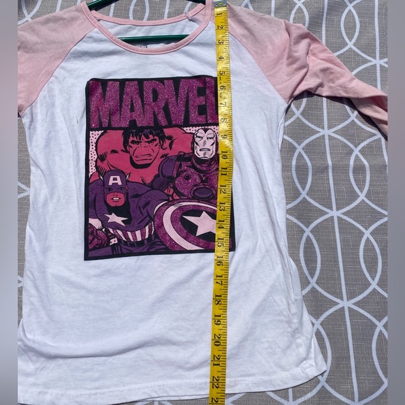 Purple and pink marvel glitter long sleeve tee - Picture 7 of 8